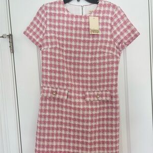 BeBop Pink and White Tweed Mini Dress